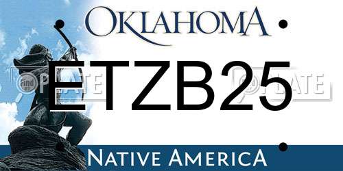 ETZB25 Oklahoma License Plate