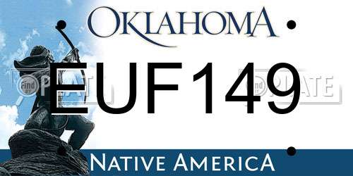 EUF149 Oklahoma License Plate
