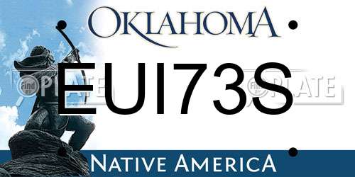 EUI73S Oklahoma License Plate