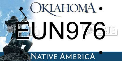 EUN976 Oklahoma License Plate