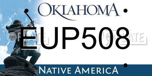 EUP508 Oklahoma License Plate