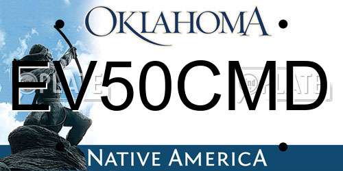 EV50CMD Oklahoma License Plate