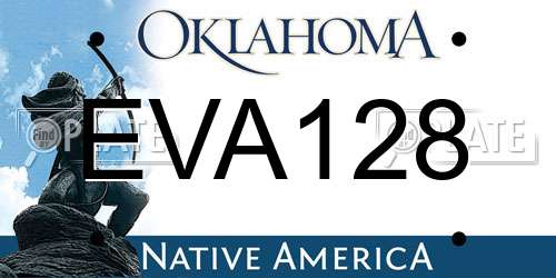 EVA128 Oklahoma License Plate
