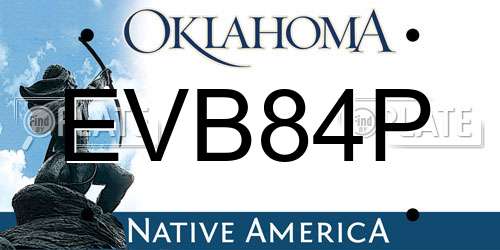 EVB84P Oklahoma License Plate