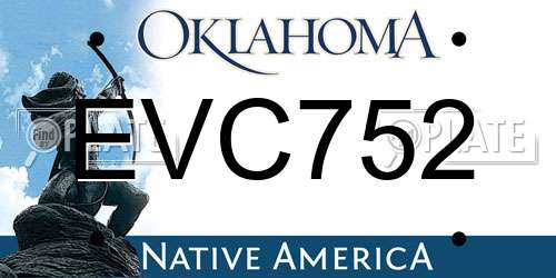 EVC752 Oklahoma License Plate