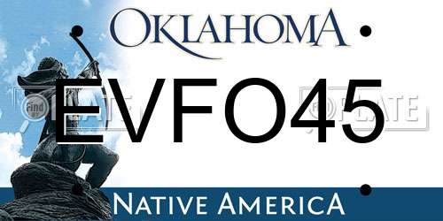 EVFO45 Oklahoma License Plate