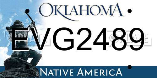EVG2489 Oklahoma License Plate