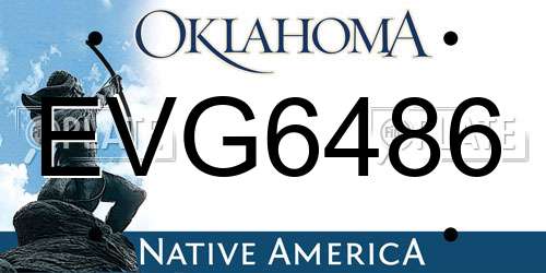 EVG6486 Oklahoma License Plate