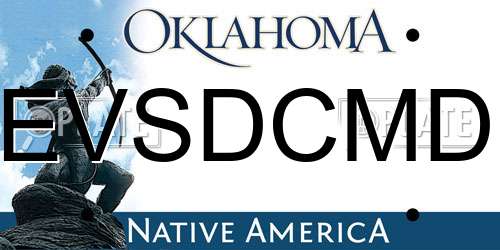 EVSDCMD Oklahoma License Plate
