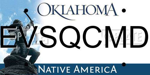 EVSQCMD Oklahoma License Plate