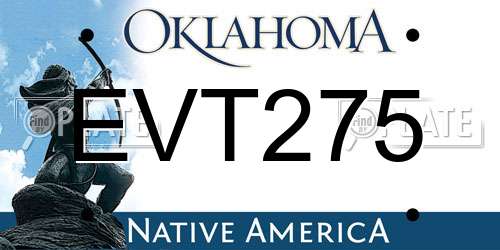 EVT275 Oklahoma License Plate