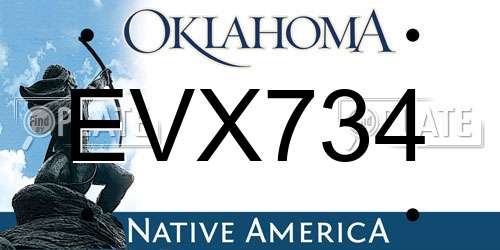EVX734 Oklahoma License Plate