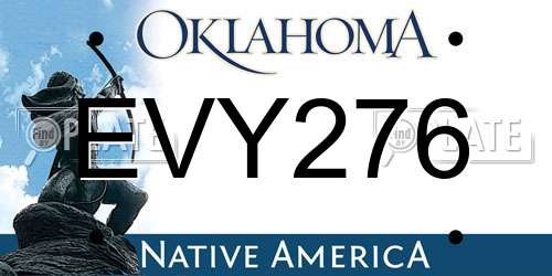 EVY276 Oklahoma License Plate