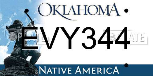 EVY344 Oklahoma License Plate