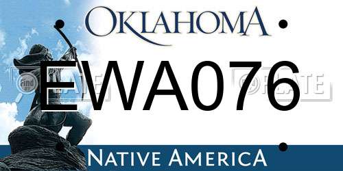 EWA076 Oklahoma License Plate