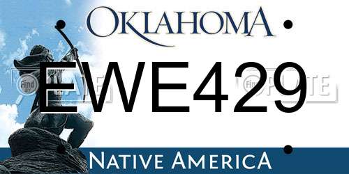 EWE429 Oklahoma License Plate