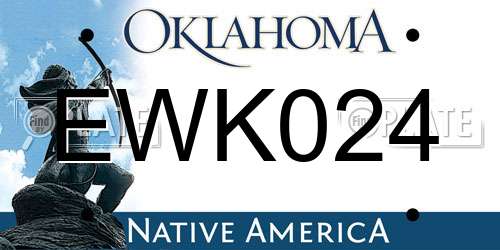 EWK024 Oklahoma License Plate