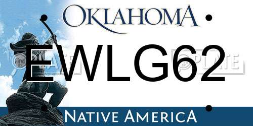 EWLG62 Oklahoma License Plate