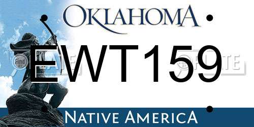 EWT159 Oklahoma License Plate