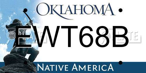 EWT68B Oklahoma License Plate