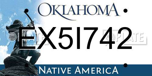 EX5I742 Oklahoma License Plate