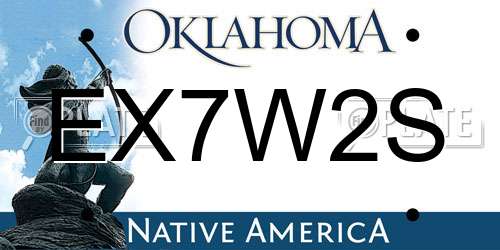 EX7W2S Oklahoma License Plate