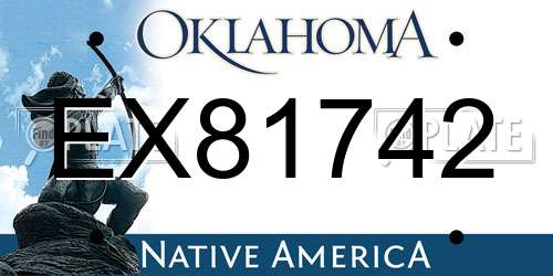 EX81742 Oklahoma License Plate