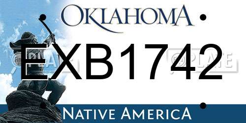 EXB1742 Oklahoma License Plate