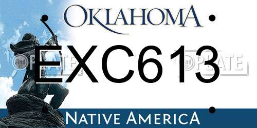 EXC613 Oklahoma License Plate
