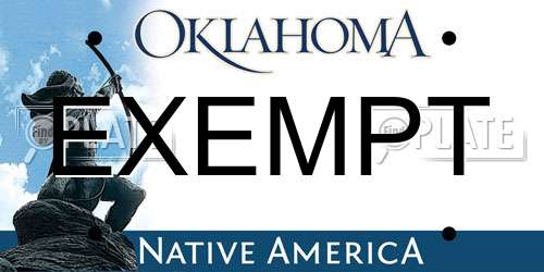 EXEMPT Oklahoma License Plate