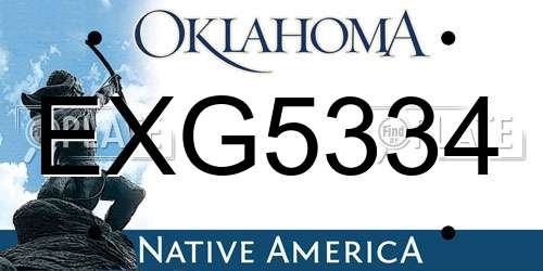 EXG5334 Oklahoma License Plate