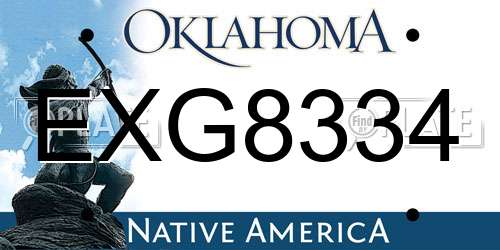 EXG8334 Oklahoma License Plate