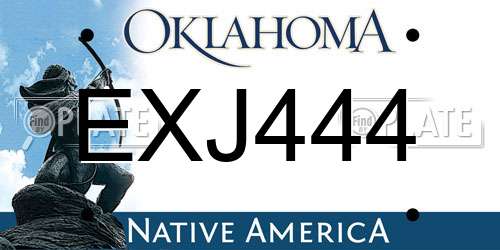 EXJ444 Oklahoma License Plate