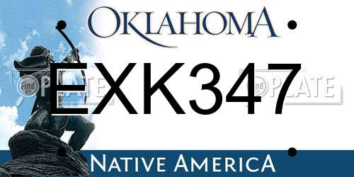 EXK347 Oklahoma License Plate