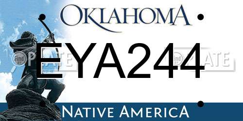EYA244 Oklahoma License Plate