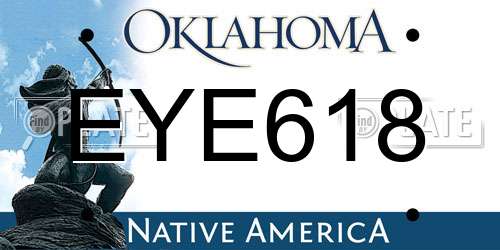 EYE618 Oklahoma License Plate
