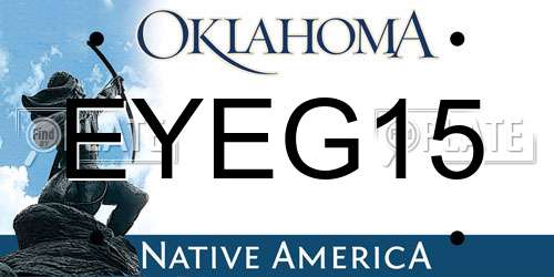 EYEG15 Oklahoma License Plate