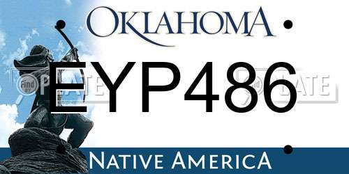 EYP486 Oklahoma License Plate
