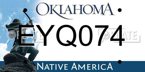 EYQ074 Oklahoma License Plate