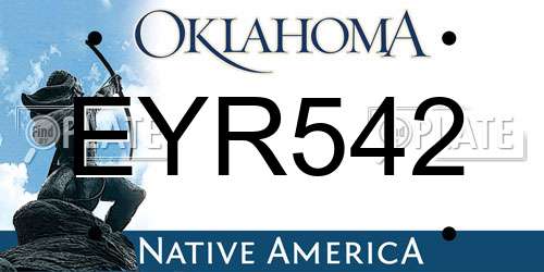 EYR542 Oklahoma License Plate