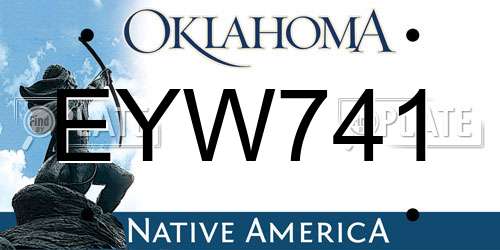 EYW741 Oklahoma License Plate