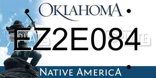 EZ2E084 Oklahoma License Plate