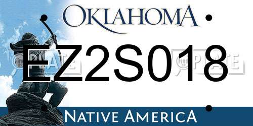 EZ2S018 Oklahoma License Plate