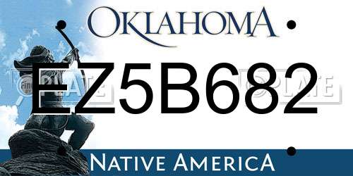 EZ5B682 Oklahoma License Plate