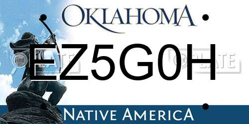 EZ5G0H Oklahoma License Plate