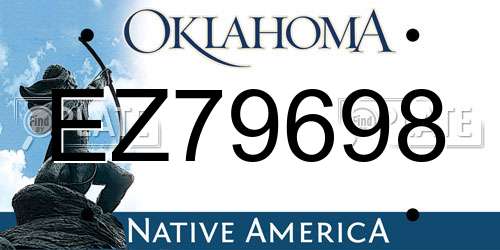 EZ79698 Oklahoma License Plate
