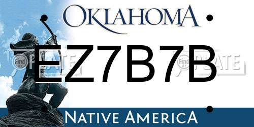EZ7B7B Oklahoma License Plate
