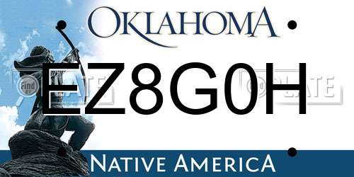 EZ8G0H Oklahoma License Plate