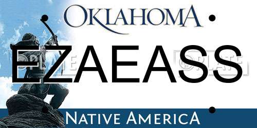 EZAEASS Oklahoma License Plate