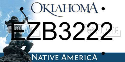 EZB3222 Oklahoma License Plate